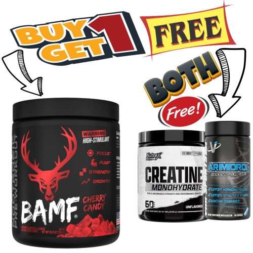 BAMF preworkout with free creatine and arimidrol